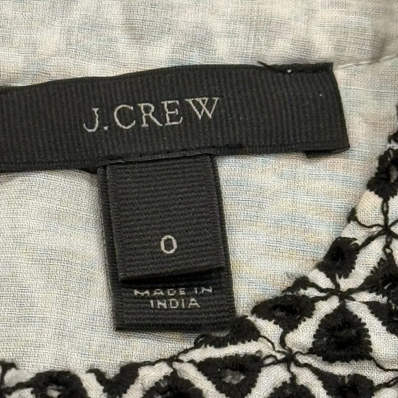 J. Crew Eyelet Lace Dress Women Sz 0 Sleeveless Black White For And Flare E7849 - Picture 3 of 5